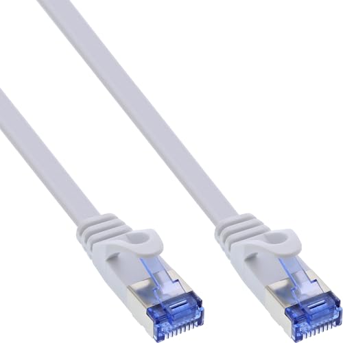 InLine 71814W Patchkabel flach, U/FTP, Cat.6A, weiß, 1,5m - Animalerie Amazon Allemagne à 2.49€