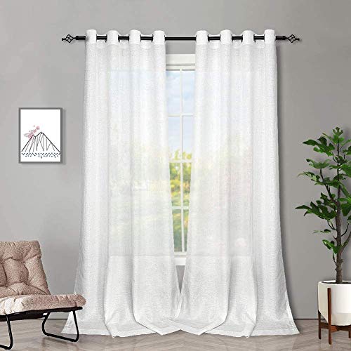 Melodieux Cortinas Visillos Blancas para Salón Cortinas... - Bricolage & Outils Amazon Espagne à 13.53€