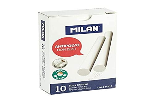 MILAN Caja 10 tizas de carbonato de calcio blancas redondas... - Fournitures Bureau Amazon Espagne à 1.49€