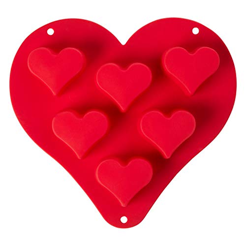 Heart Shape Baking Mould, Silicone Cake Mould, Red, 6 Piece - Toys & Games Amazon UK à 6.26€