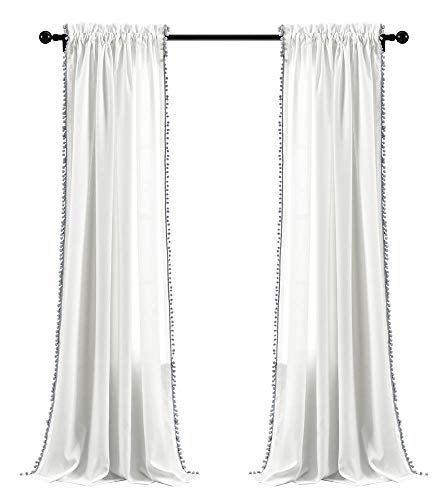 Lush Decor, schwarzer Bommel-Vorhang, strukturiert... - Maison & Cuisine Amazon Allemagne à 14.74€