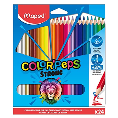 Maped - Crayons de Couleur STRONG Color'Peps - 24 Crayons... - Jouets & Jeux Amazon France à 4.99€