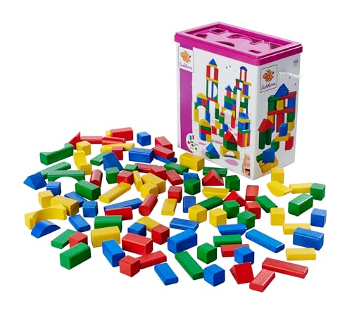 Eichhorn - 100010171 - Blocs de Construction en Bois 100 pcs - Jouets & Jeux en promo à 17.80€