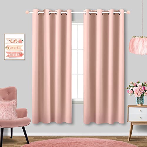 Blush Pink Curtains 63 Inch Length for Bedroom 2 Panels Set... - Maison & Cuisine Amazon Royaume-Uni à 18.95€