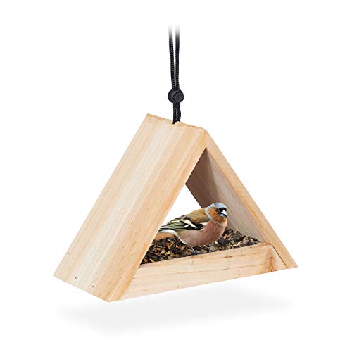 Relaxdays Hanging Birdhouse, Untreated Wood, Feeding... - Nouvelle promo Amazon à 10.15€
