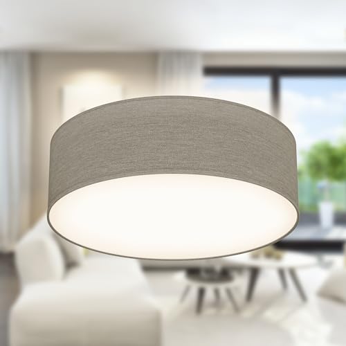 B.K.Licht - Deckenlampe mit Lampenschirm aus Stoff, Taupe... - Maison & Cuisine Amazon Allemagne à 20.99€