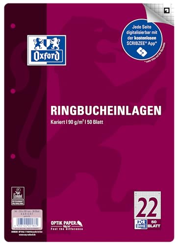 Oxford Fogli per raccoglitori ad anelli, formato A4... - Home & Kitchen Amazon Italy à 5.09€