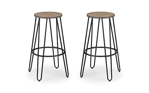 Julian Bowen Dalston Set of 2 Bar Stools, Mocha Elm/Black - Bricolage & Outils Amazon Royaume-Uni à 42.94€