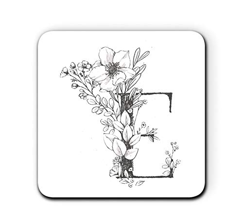 Personalised Initial E Any Letter Vintage Black Floral One... - Fournitures Bureau Amazon Royaume-Uni à 2.99€