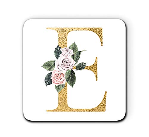 Personalised Initial E Any Letter Gold Floral Rose One... - Maison & Cuisine Amazon Royaume-Uni à 2.99€