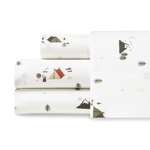 Eddie Bauer - Twin Sheets, Cotton Percale Bedding Set... - Maison & Cuisine Amazon Royaume-Uni à 22.49€