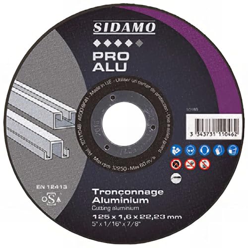 Disque à tronçonner Sidamo PRO ALU D. 125 x 1 x Al. 22,23... - Bricolage & Outils Amazon France à 2.40€