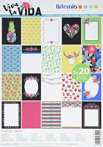 Artemio - Blocco di 40 Fogli di Carta per Scrapbooking A4... - Auto & Moto Amazon Italie à 14.04€