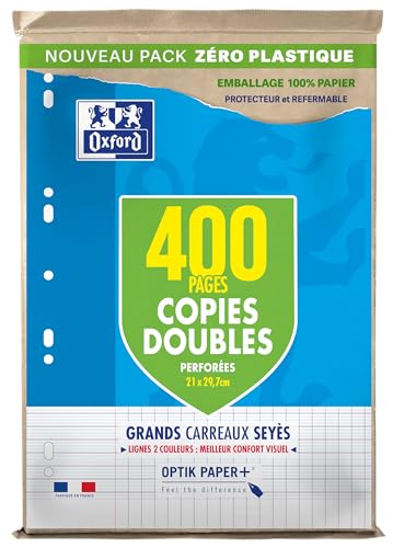 OXFORD Set mit 400 Seiten, doppelt, große Karos, A4 (21 x... - Amazon Allemagne à 10.78€
