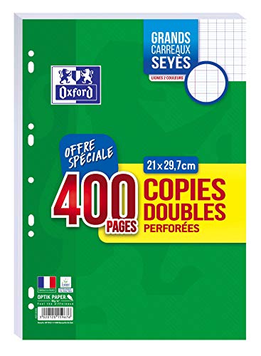 OXFORD Set di 400 pagine copie, doppie quadretti, formato... - Fournitures Bureau Amazon Italie à 20.87€