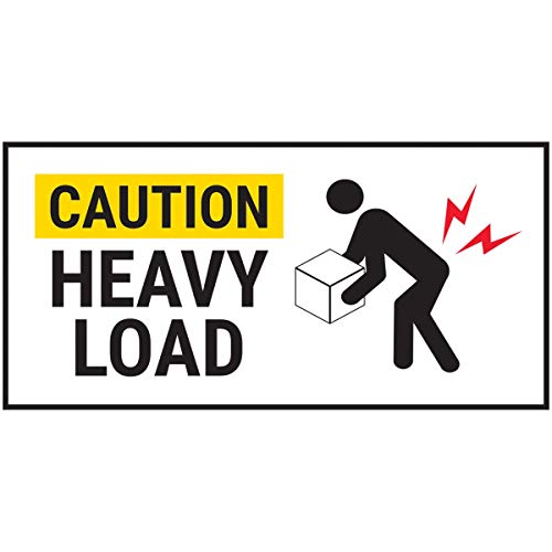 V Safety Caution Heavy Load Yellow Sticker - 51x25mm (Roll... - Home & Kitchen Amazon UK à 6.29€