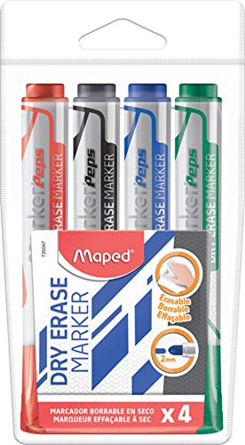 Maped - Marqueurs effaçables à sec, pochette x 4 Bleu... en promo à 3,50€ (-31%) sur Amazon FR