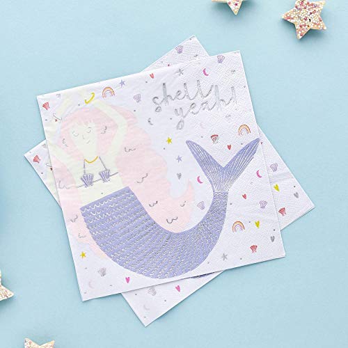 Shell Yeah Mermaid Napkins by Hootyballoo - Sports & Fitness Amazon Allemagne à 4.59€