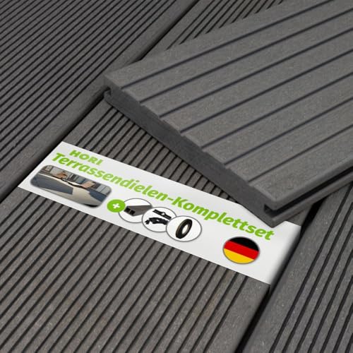HORI WPC-Terrassendiele Grau Massivdiele | Komplettset... - Jardin & Extérieur en promo à 1.19€
