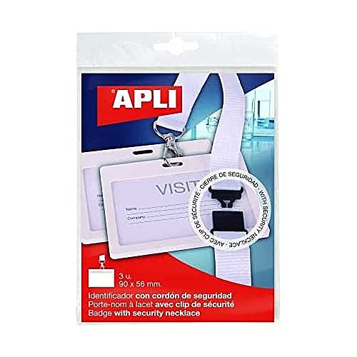 3 ID Badges with Lanyard, White, 102 x 75 mm, pli 17843 - Fournitures Bureau en promo à 5.37€