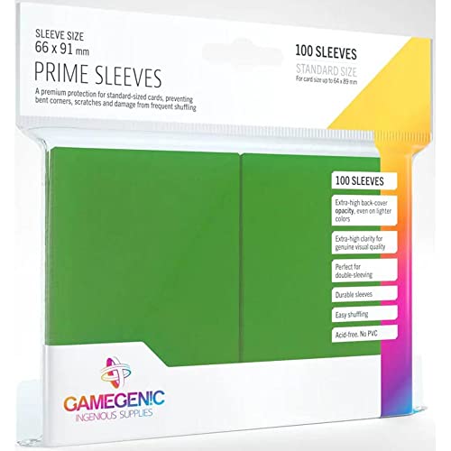 Gamegenic GGS11019ML Prime Sleeves (100-Pack), Green - Jeux Vidéo & Consoles en promo à 6.90€