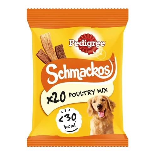 Pedigree Schmackos Dog Treats with Poultry 20 Stick - Animalerie Amazon Royaume-Uni à 1.70€