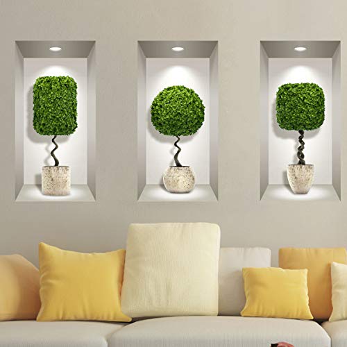 Stickers adhésifs Effet 3D | Sticker Autocollant Plantes... - Maison & Cuisine Amazon France à 17.19€