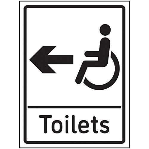 V Safety Disabled Toilets Arrow Left Sign - 150 x 200 mm... - Maison & Cuisine Amazon Royaume-Uni à 3.41€