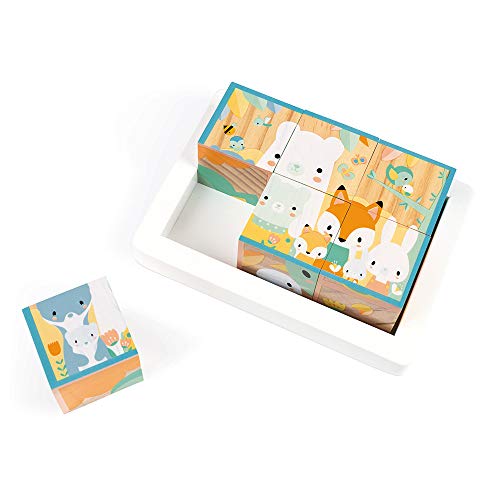 Janod - Set de 6 Cubes en Bois pour Réaliser 6 Puzzles sur... - Jouets & Jeux Amazon France à 8.91€