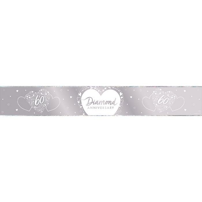 Creative Party J057 Silberfolienbanner zum Diamantenjubiläum... - Maison & Cuisine Amazon Allemagne à 3.99€