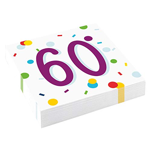 amscan Lot de 20 Serviettes en Papier à confettis pour 60e... - Maison & Cuisine Amazon France à 3.25€