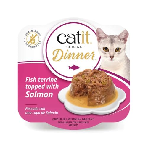 Catit Dinner Pescado con sabor a almón y Judías verdes, 80 g - Pet Supplies Amazon Spain à 6.09€