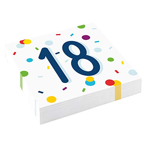 20 Confetti Birthday 18th Birthday Luncheon Napkins 33cm - Maison & Cuisine Amazon Allemagne à 2.99€
