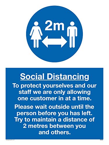Social Distancing, cartello in plastica semirigida, 1 mm - Auto & Motorcycle Amazon Italy à 23.36€