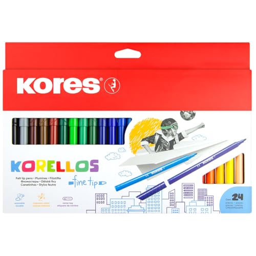 Kores - Korellos: 24 rotuladores de colores para niños y... - Jouets & Jeux Amazon Espagne à 7.72€