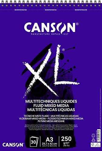 Canson XL, Papel fluido Mixed Media, Suave, 250g... - Loisirs Créatifs Amazon Espagne à 16.55€