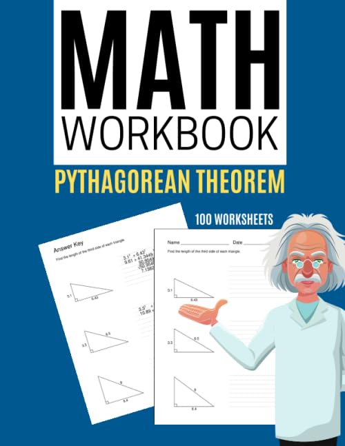 Math Workbook Pythagorean Theorem 100 Worksheets - Maison & Cuisine Amazon Allemagne à 9.12€
