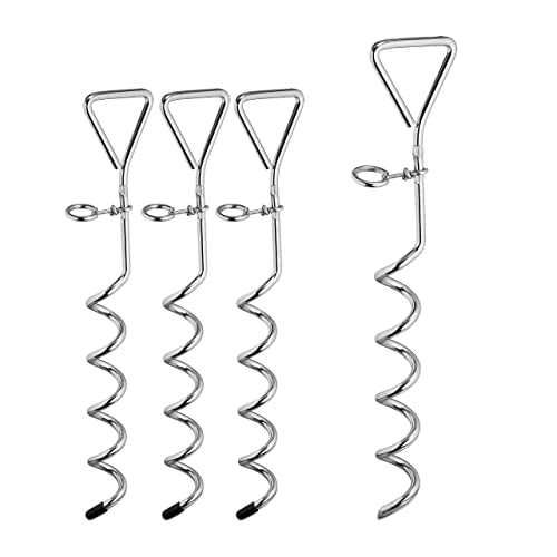 Relaxdays Ground Anchor Set of 4, Corkscrew, Spiral, Nail... - Bricolage & Outils Amazon Royaume-Uni à 30.37€