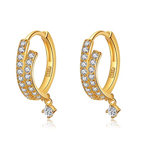 VIKI LYNN Pendientes de aro chapados en oro de 18 quilates... - Amazon Spain à 14.80€