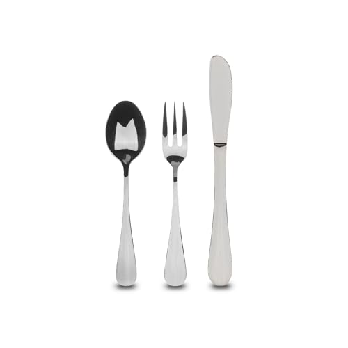 BERGNER MUNICH SILVER SHINY - Set 3 Stück Kinderbesteck... - Bébé & Puériculture en promo à 7.47€
