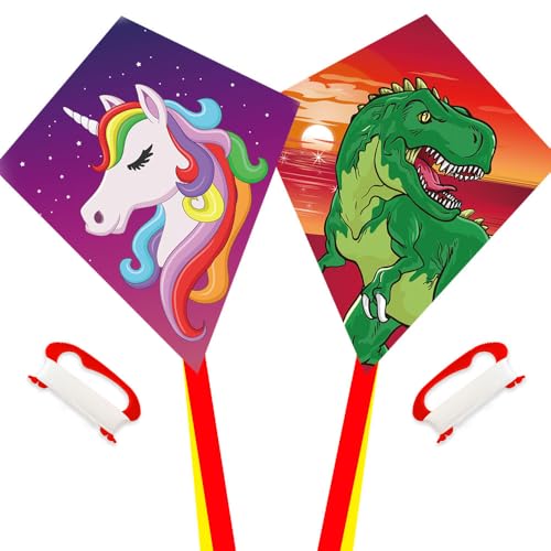 Diamond Kite Lot de 2 Cerfs-Volants Dinasour + Licorne... - Jouets & Jeux Amazon France à 11.28€