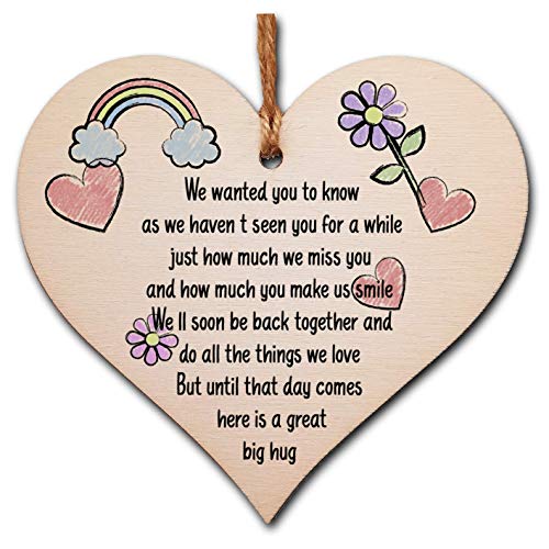 Thinking of You Heart Plaque – Wooden Hanging Gift Sign... - Maison & Cuisine Amazon Royaume-Uni à 2.00€