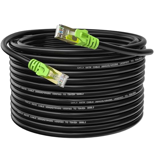 Câble Ethernet Cat7 d'extérieur de 61 m, 26 AWG, câble... - High-Tech & Électronique Amazon France à 68.46€
