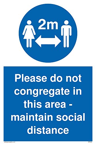 Please do not congregate in this area - maintain social... - Fournitures Bureau Amazon Allemagne à 5.60€