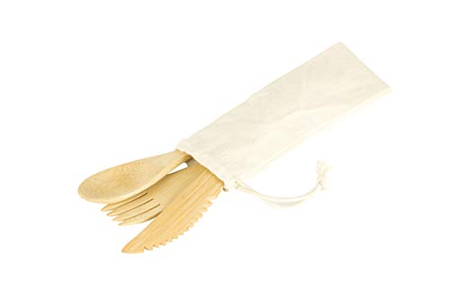 Pebbly - Set di 3 posate riutilizzabili in bambù... - Deal du jour à 7.00€