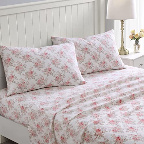 Laura Ashley - Queen Sheet Set, Cotton Flannel Bedding... - Maison & Cuisine en promo à 33.12€