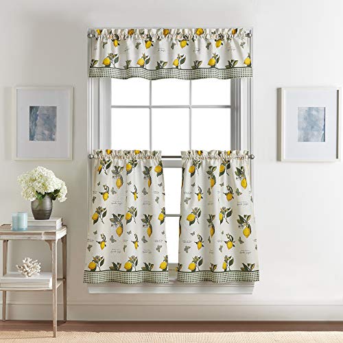 CHF Vintage Lemon 3-Piece Kitchen Curtain Tier and Valance... - Maison & Cuisine Amazon Royaume-Uni à 7.48€
