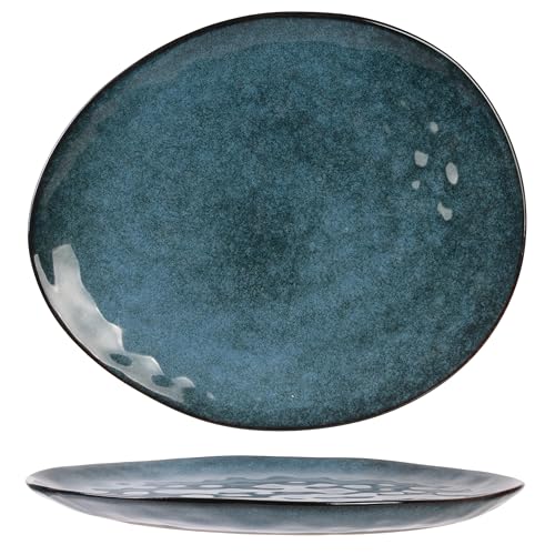 HOME DECO FACTORY - KA3749 Plat en grès bleu - Service... en promo à 13,99€ (-44%) sur Amazon FR