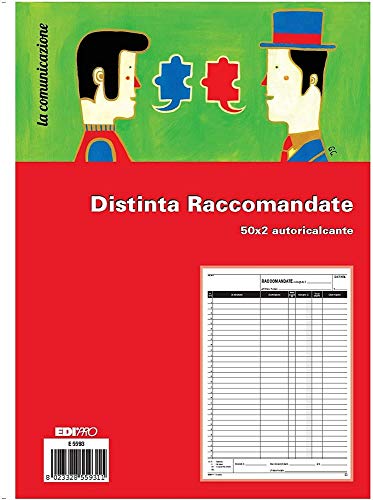 Edipro E5593C Blocco Distinta Raccomandata a Mano, 50 x 2... - Auto & Motorcycle Amazon Italy à 4.78€
