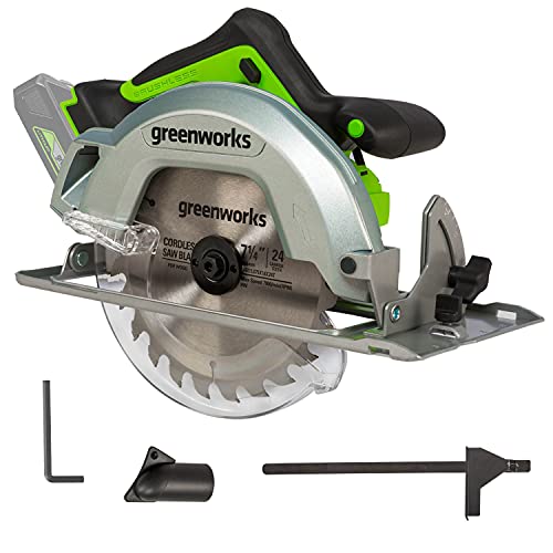 Greenworks GD24KS Scie Circulaire Sans Fil, 4500 tr/min... en promo à 79,99€ (-38%) sur Amazon FR